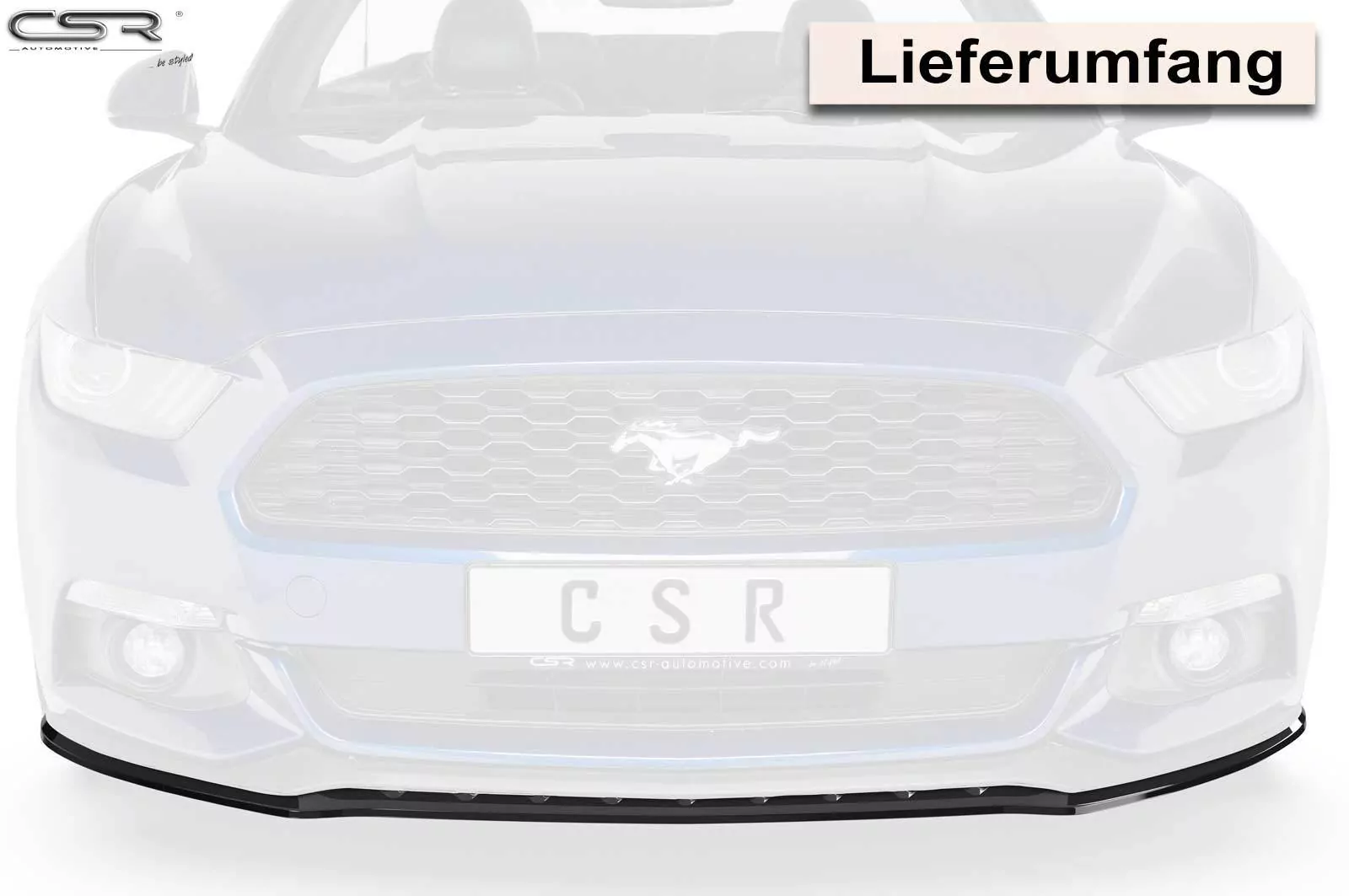 Cup-Spoilerlippe mit ABE für Ford Mustang VI Lackierfreundlich (schwarz matt)
