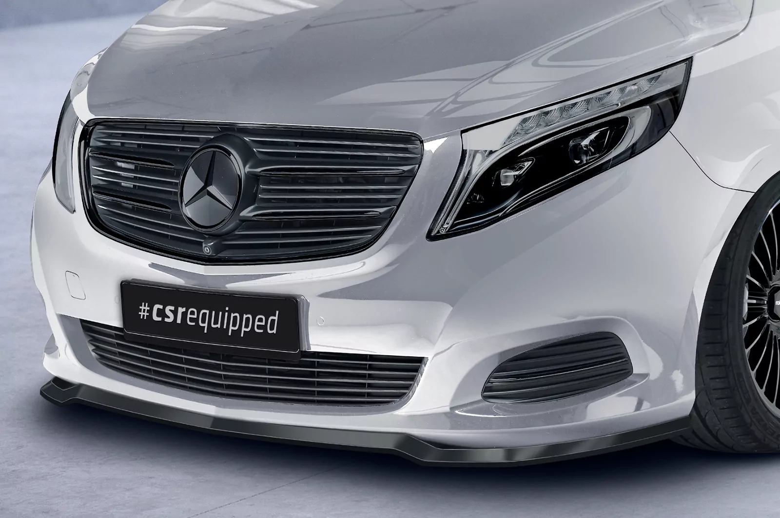 Cup-Spoilerlippe mit ABE für Mercedes Benz V-Klasse 447 CSL538 Schwarz Strukturiert