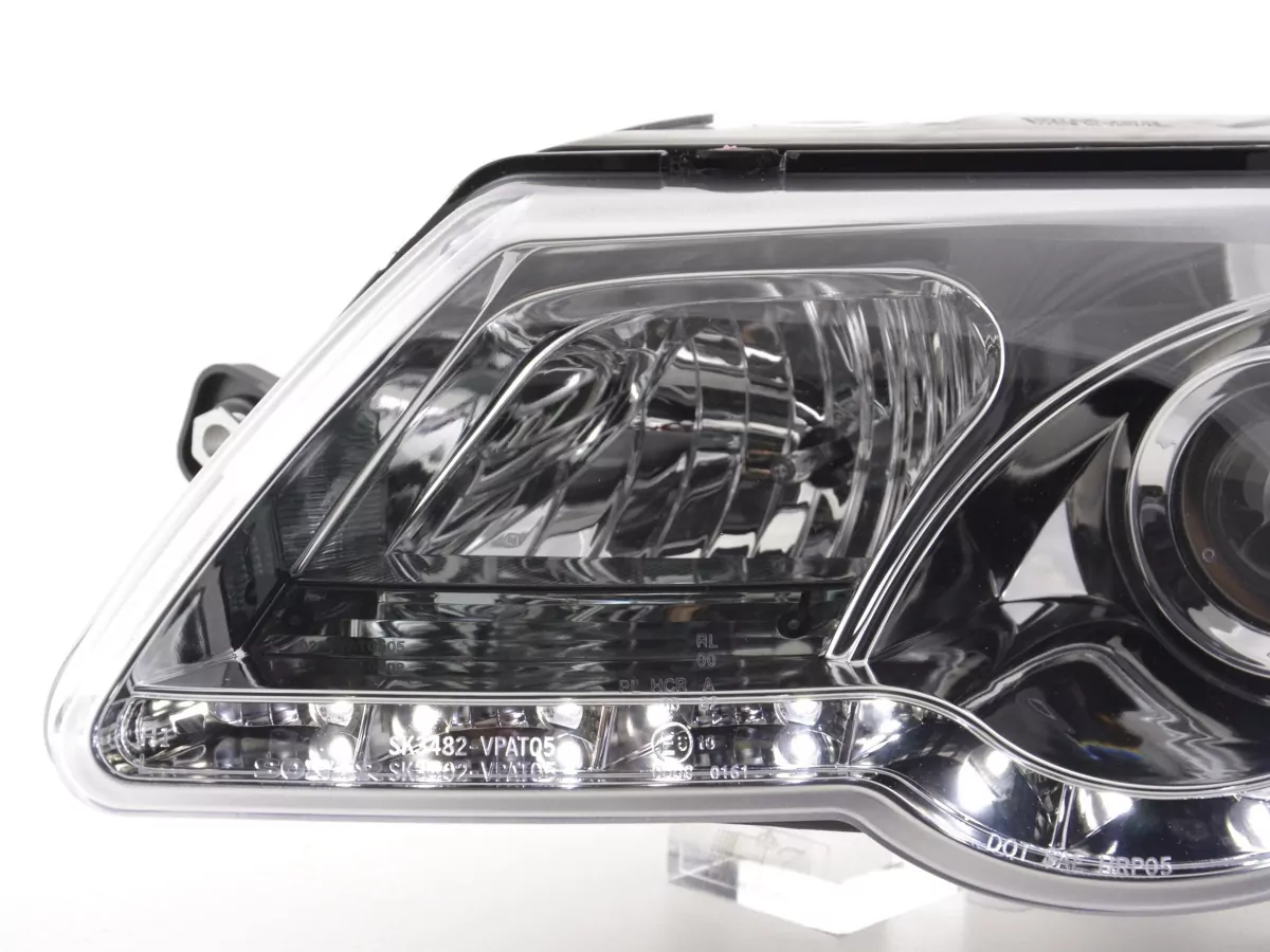 Scheinwerfer Set Daylight LED TFL-Optik VW Passat Typ 3C Bj. 05- chrom für Rechtslenker
