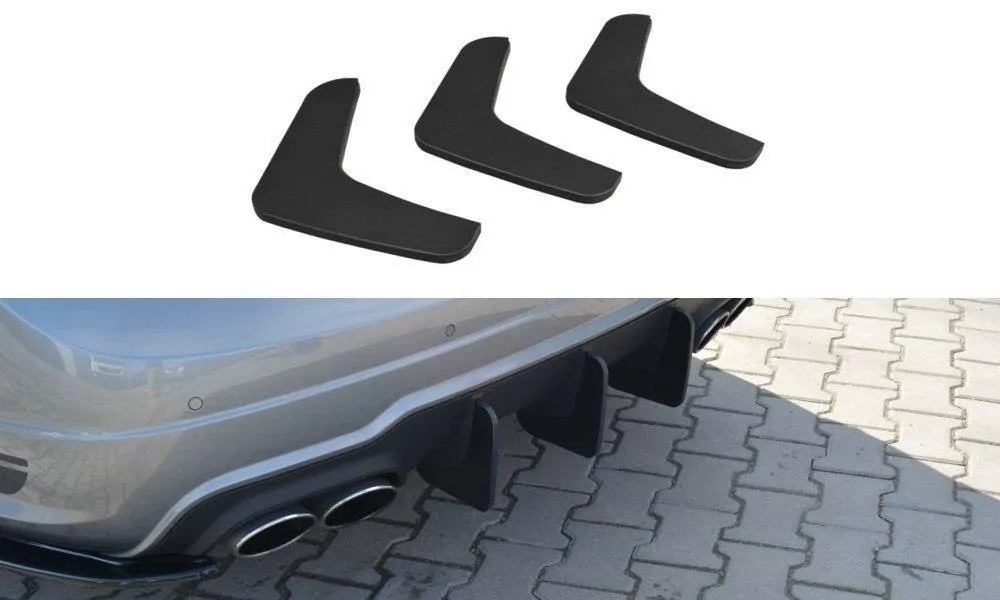 Diffusor Heck Ansatz Für Heckschürze Für V.1 Mercedes C W204 AMG-Line (FACELIFT)