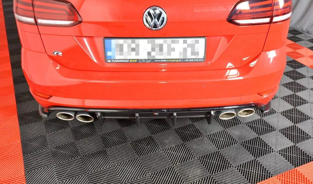 Diffusor Heck Ansatz Passend Für Passend Für VW GOLF 7 R VARIANT FL  Schwarz Hochglanz Schwarz Hochglanz