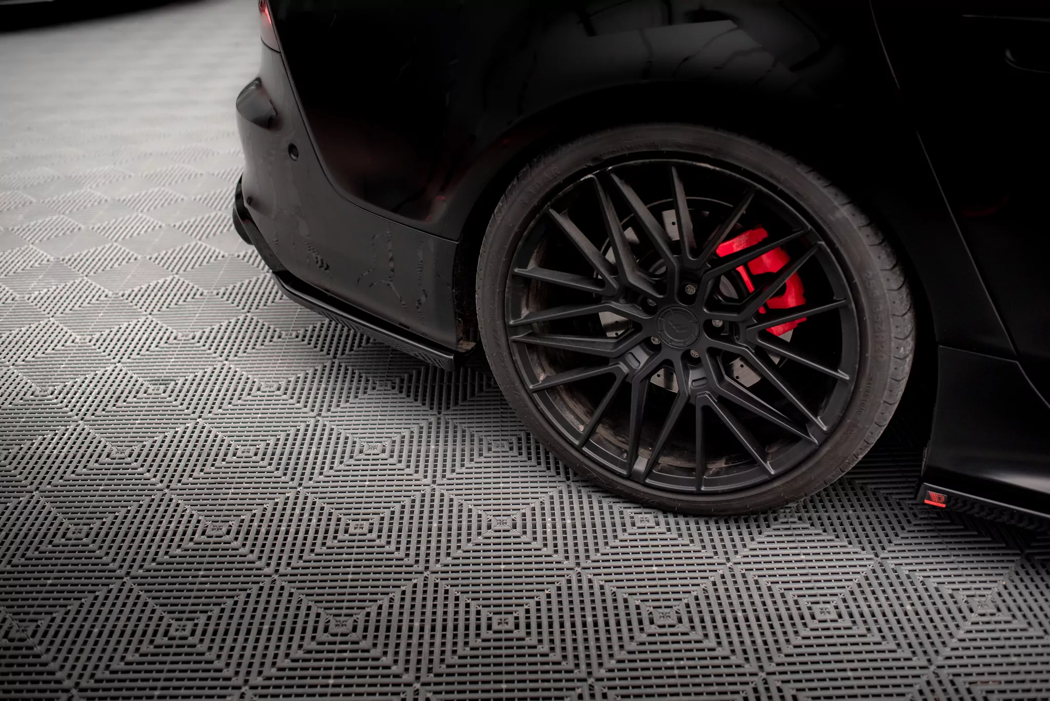 Heck Ansatz Flaps Diffusor Für Audi A7 S-Line C7 Schwarz Hochglanz