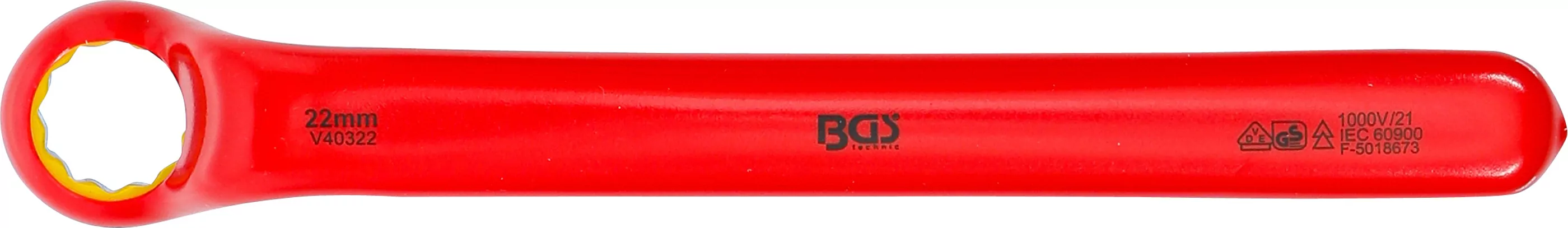 VDE-Einringschlüssel | tief gekröpft | SW 22 mm