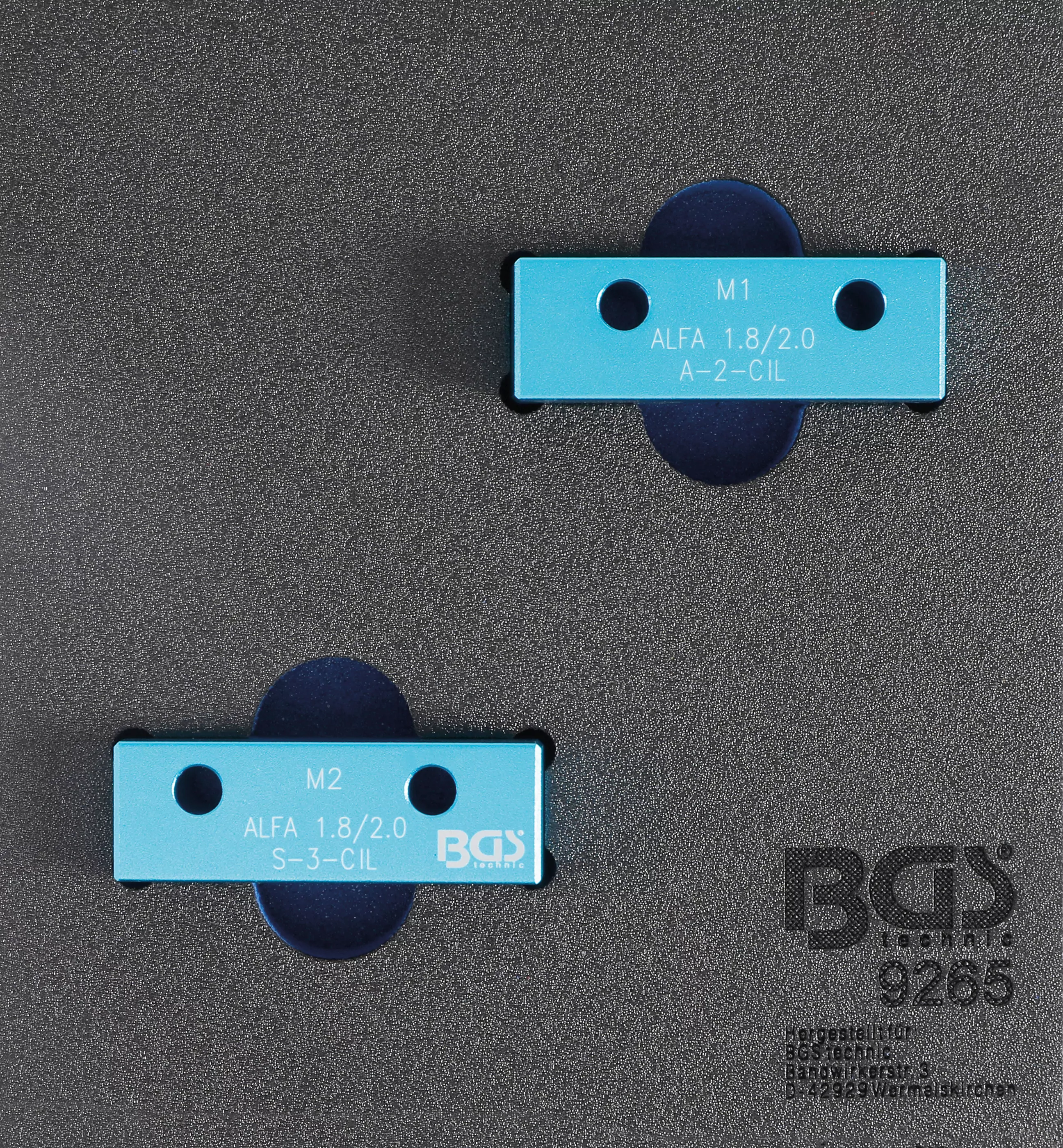 Werkstattwageneinlage 1/6: Nockenwellen-Arretierwerkzeug-Satz | für Alfa Romeo 1.8l / 2.0l 16V