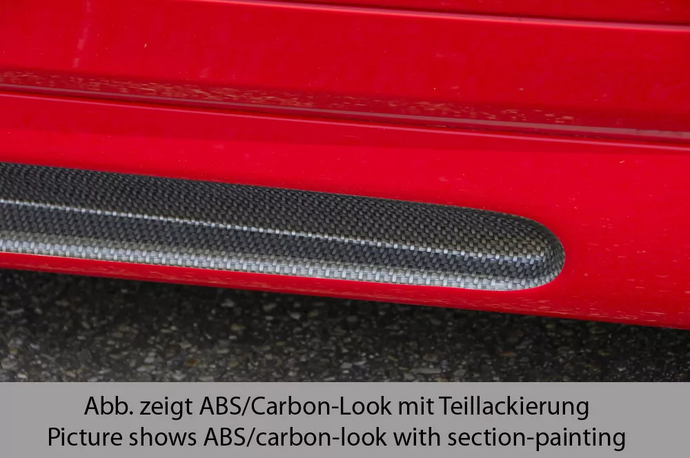 Rieger Seitenschweller links    carbon look für Opel Astra G 3-tür.  mit Ausschnitt