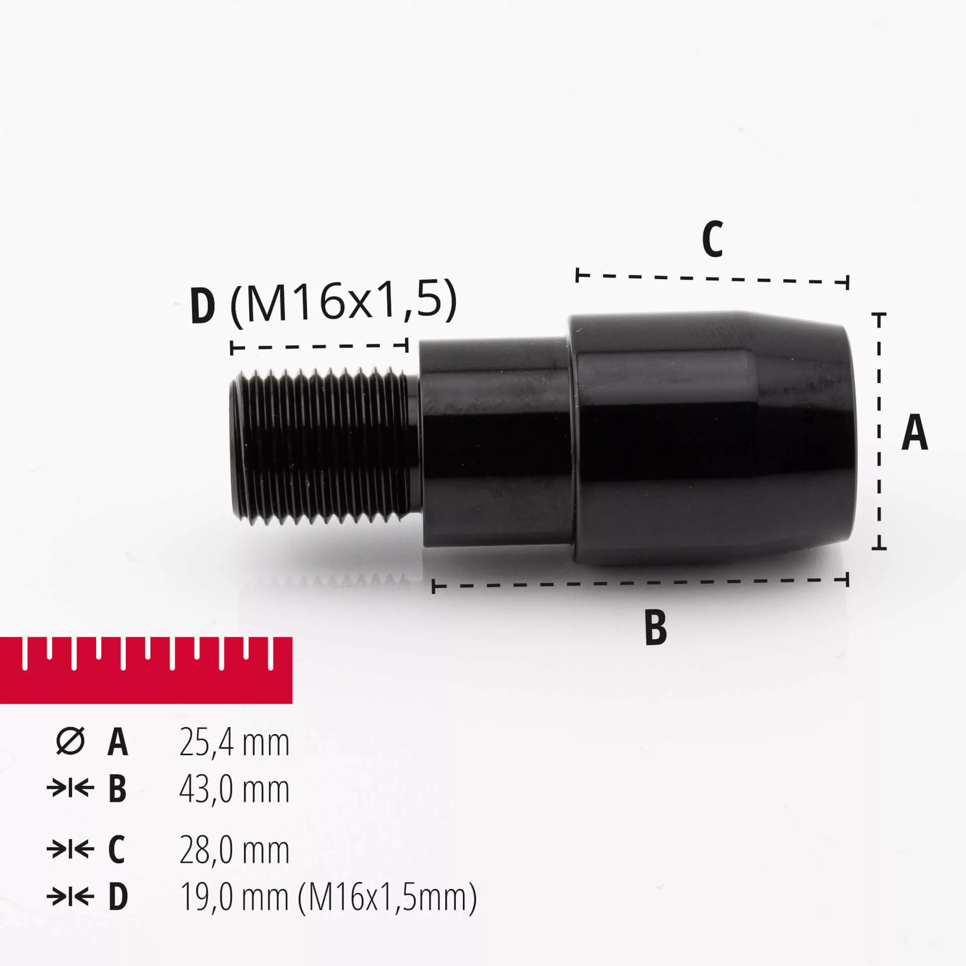 HIGHSIDER pro Lenkergewichte Schwarz M16x1,5 Yamaha (Paar)