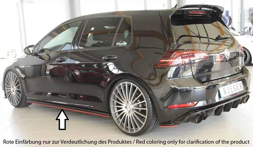 Rieger Seitenschwelleransatz für VW Golf 7 GTI | 5-tür. 02.17- (ab Facelift) für orig. GTI-/GTD-/GTE-Seitenschweller