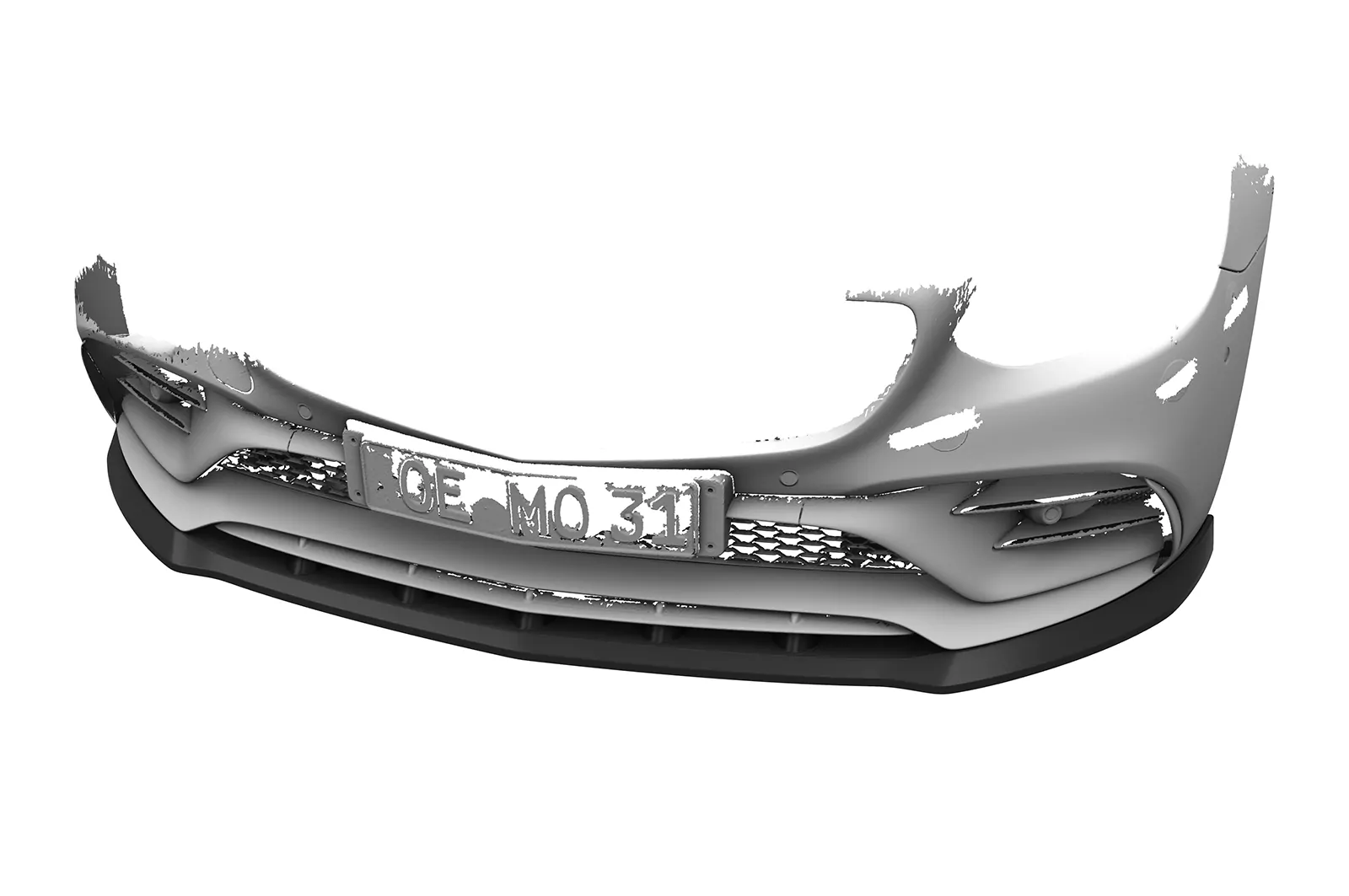 Cup-Spoilerlippe mit ABE für Mercedes-Benz SLC R172 43 AMG CSL833 Schwarz Strukturiert