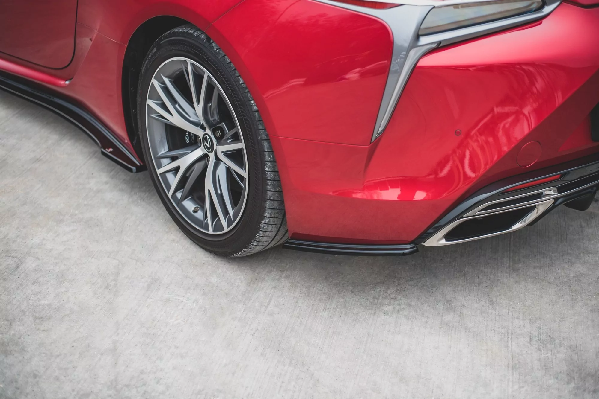 Heck Ansatz Flaps Diffusor Für Lexus LC 500 Schwarz Hochglanz