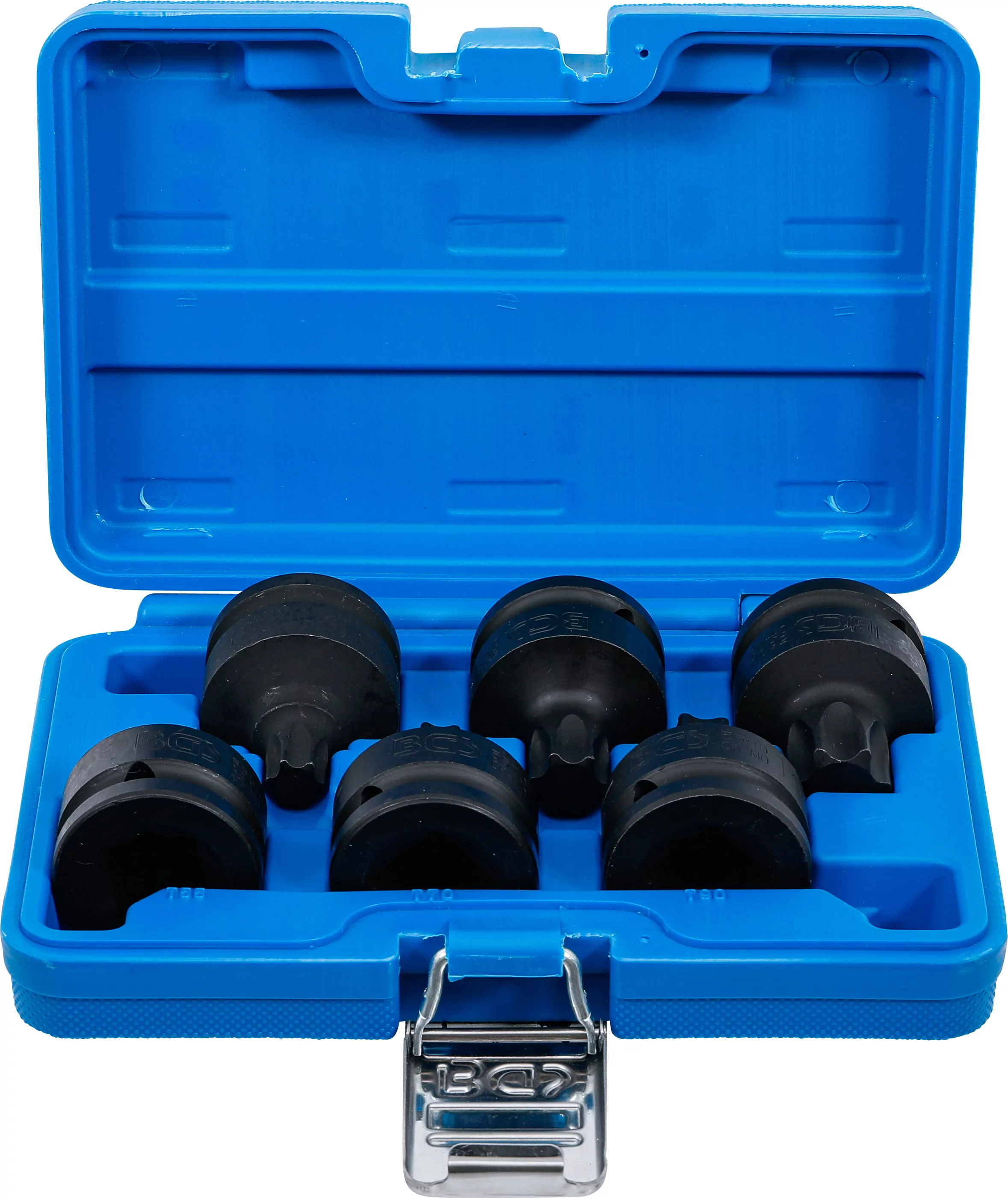 Kraft-Bit-Einsatz-Satz | Antrieb Innenvierkant 20 mm (3/4") | T-Profil (für Torx) T55 - T100 | 6 tlg.