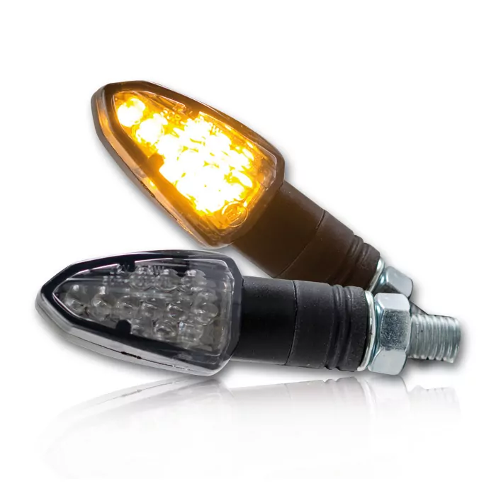 Led-blinker Lizzard, Schwarz, Getöntes Glas, Maße: L 33 X B 20 X T 22 Mm, M8, E-geprüft