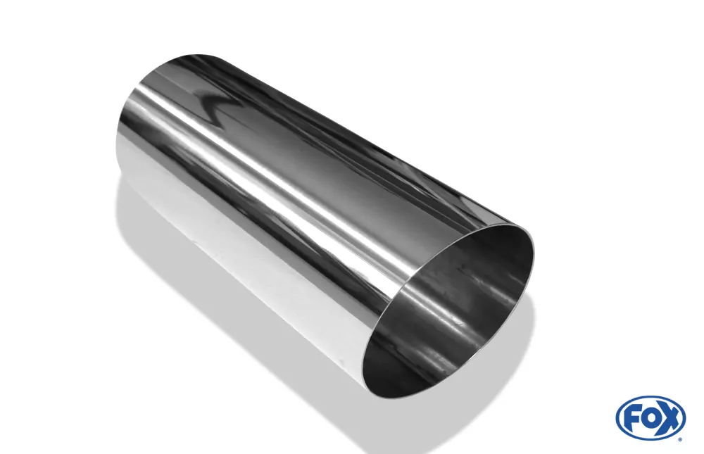 Anschweißendrohr Typ 14  Ø 114 mm / Länge: 300 mm - rund / uneingerollt / 15° abgeschrägt / ohne Absorber