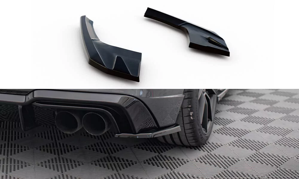 Heck Ansatz Flaps Diffusor V.2 Für Audi S3 / A3 S-Line Sportback 8V Facelift Schwarz Hochglanz