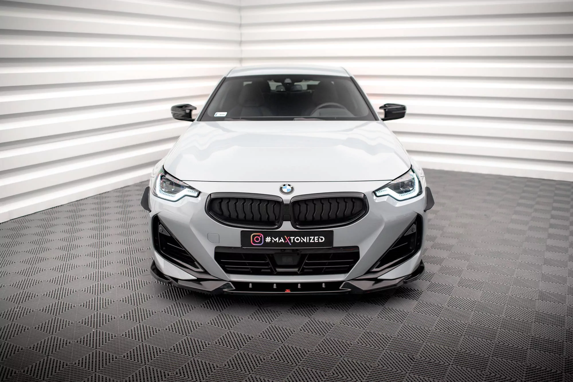 Front Ansatz V.2 Für BMW 2 Coupe M-Paket / M240i G42 Schwarz Hochglanz