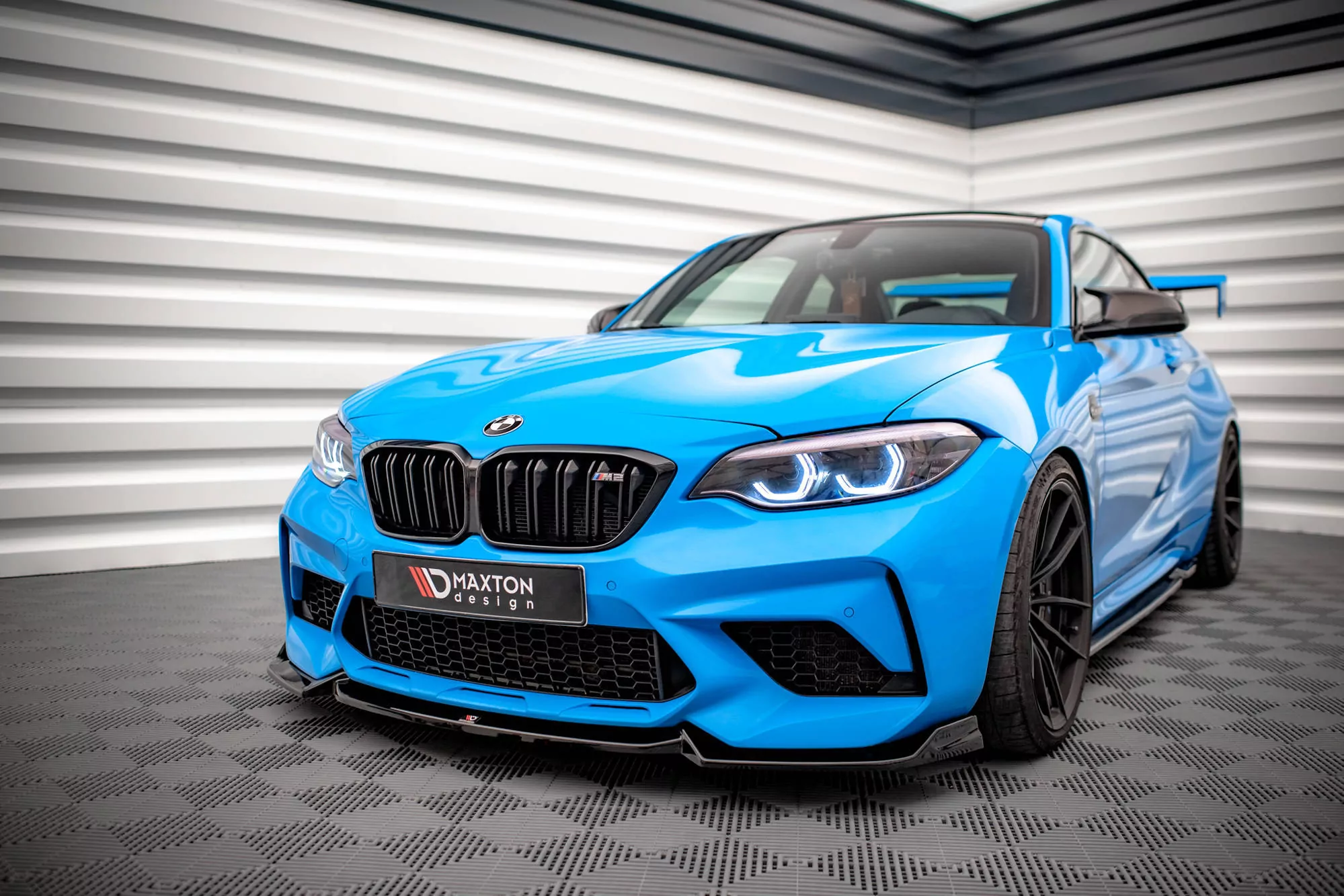 Front Ansatz V.2 Für BMW M2 Competition F87 Schwarz Hochglanz