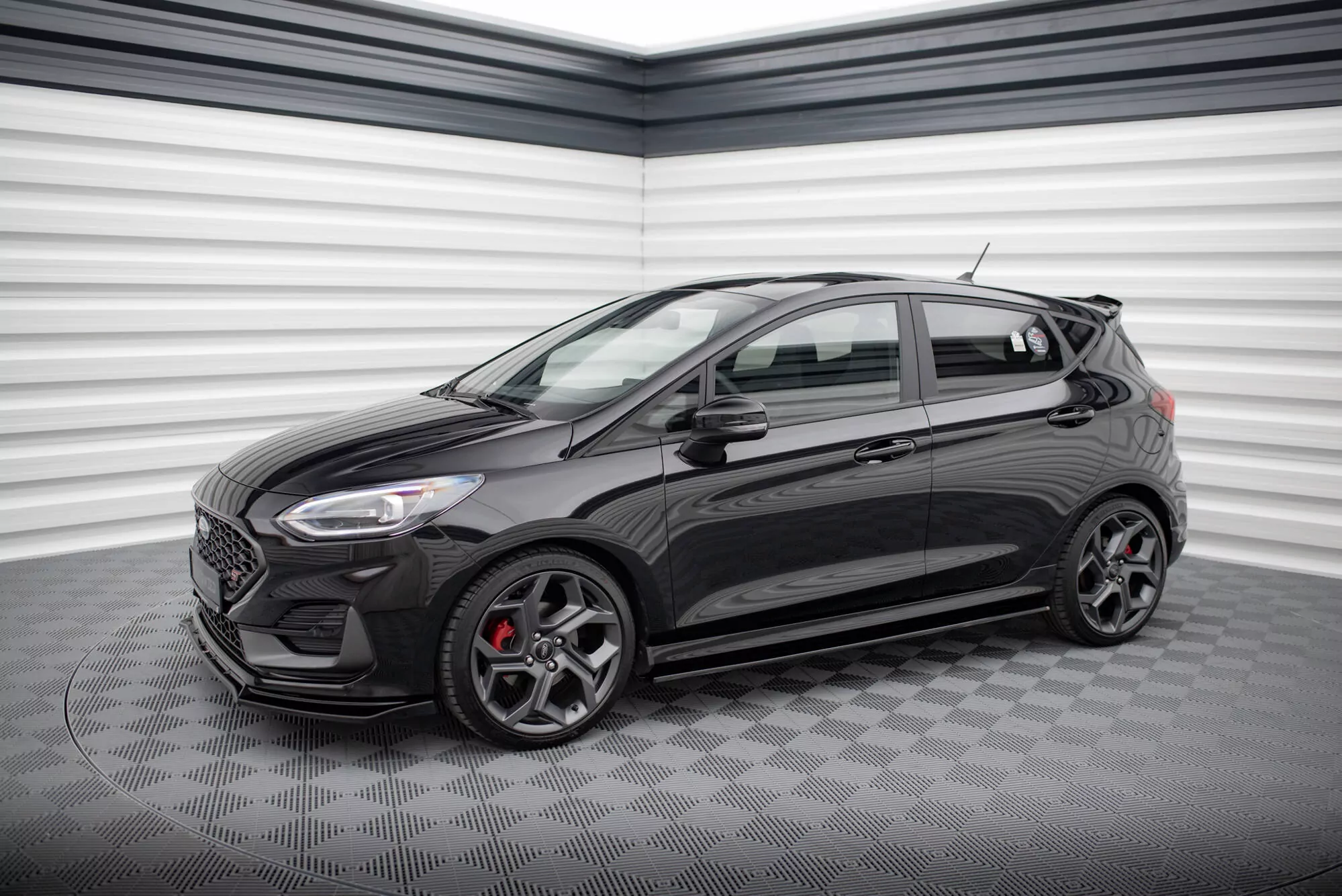 Seitenschweller Ansatz Passend Für Passend Für Ford Fiesta Mk8 ST/ ST-Line Schwarz Hochglanz Schwarz Hochglanz