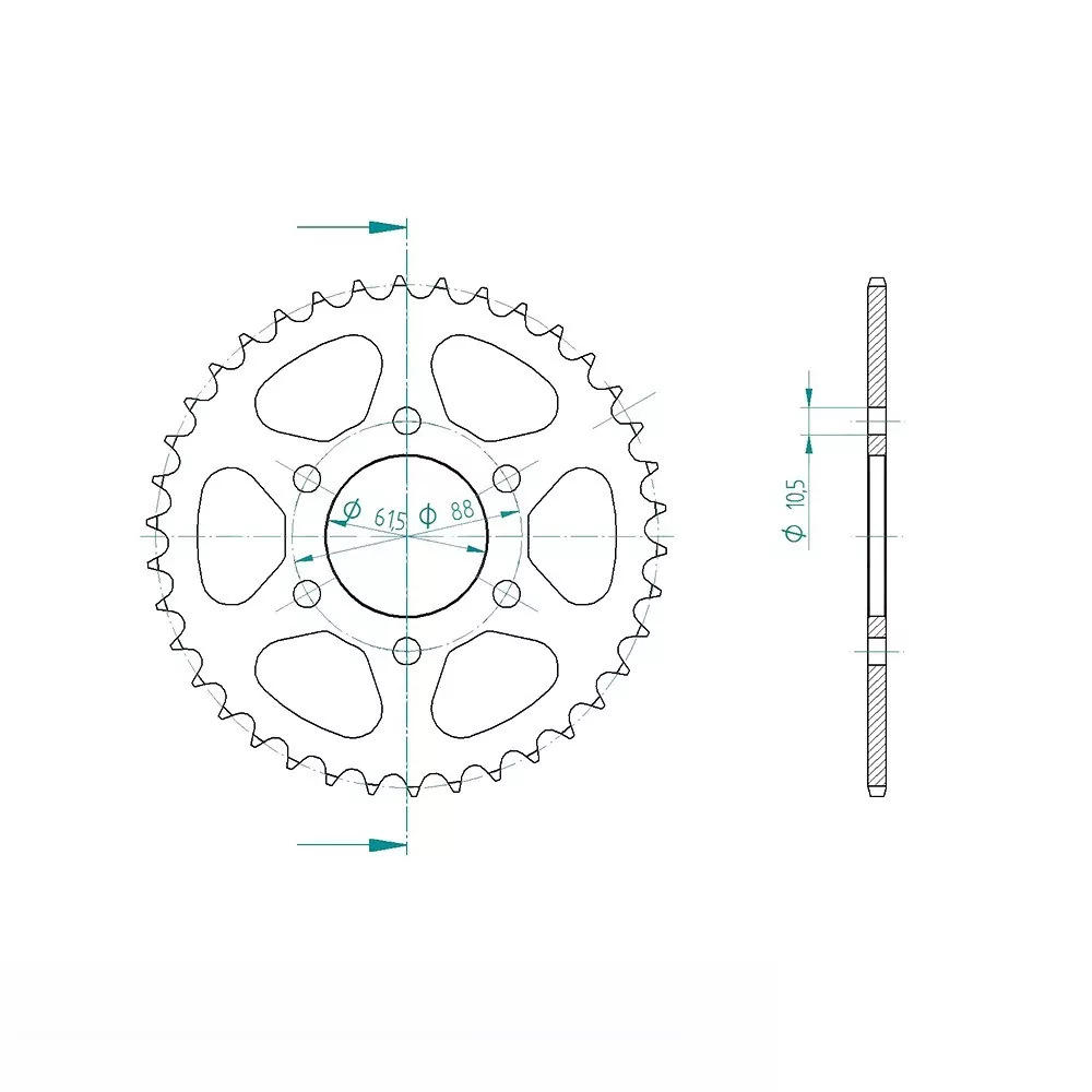 EK-Chain Kettensatz 525 MVXZ-2 standard für Royal Enfield Himalayan 411 ABS / Scram 411
