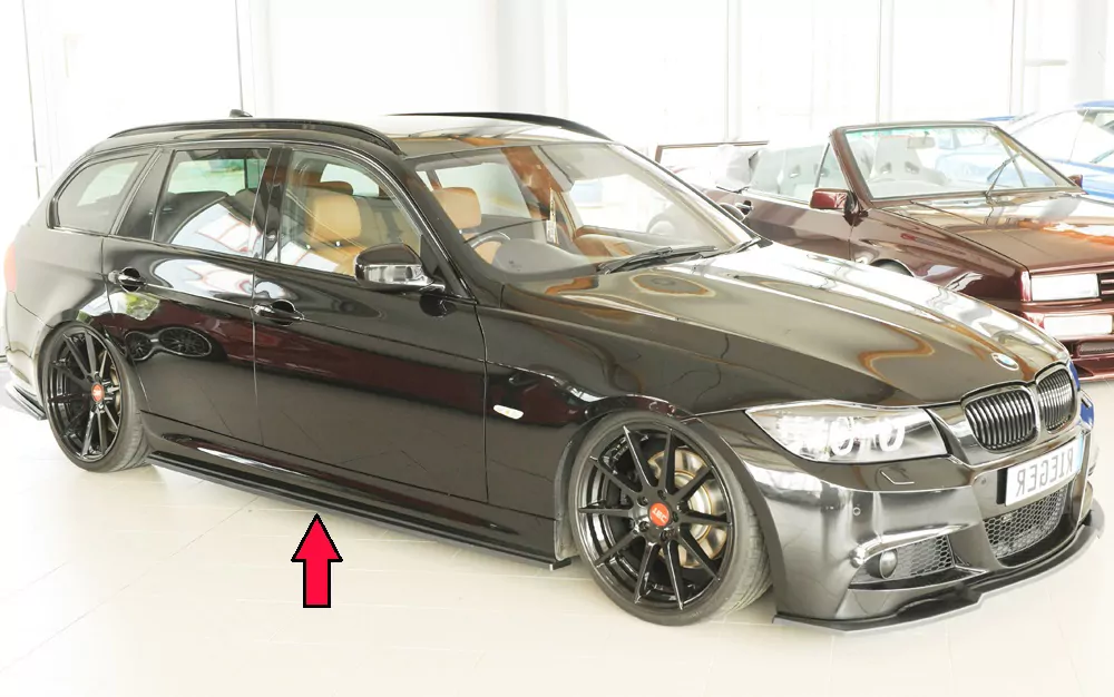 Rieger Seitenschweller rechts ansatz matt schwarz für BMW 3er E91 Touring 09.08- (ab Facelift) LCI