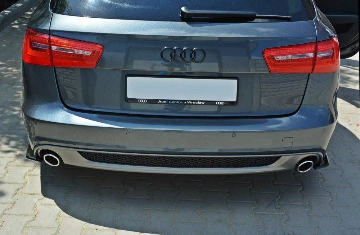 Heck Ansatz Flaps Diffusor Passend Für Diffusor Passend Für AUDI A6 C7 S-LINE AVANT Schwarz Hochglanz Schwarz Hochglanz
