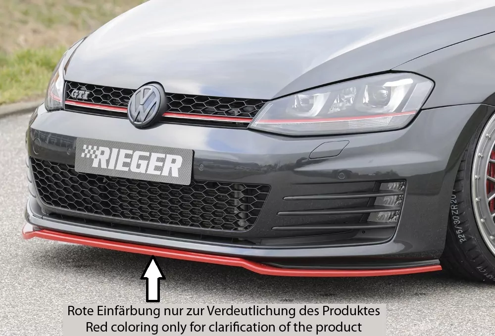 Rieger Spoilerschwert nur für GTI / GTD für VW Golf 7 GTI | 5-tür. 04.13-12.16 (bis Facelift) für orig. Frontschürze