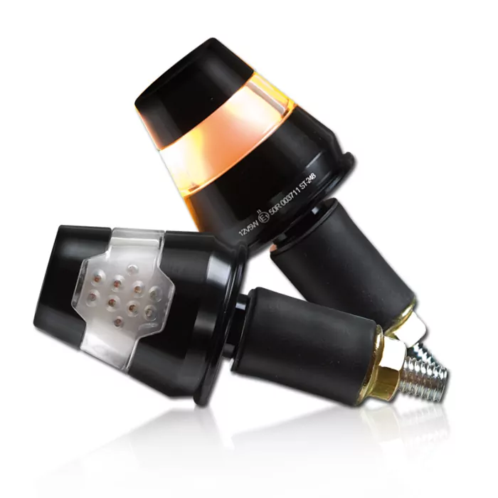 Alu-lenkerendenblinker "conic" Mit Led, Schwarz, Paar, 7/8 + 1" Und Alu-lenker, E-geprüft