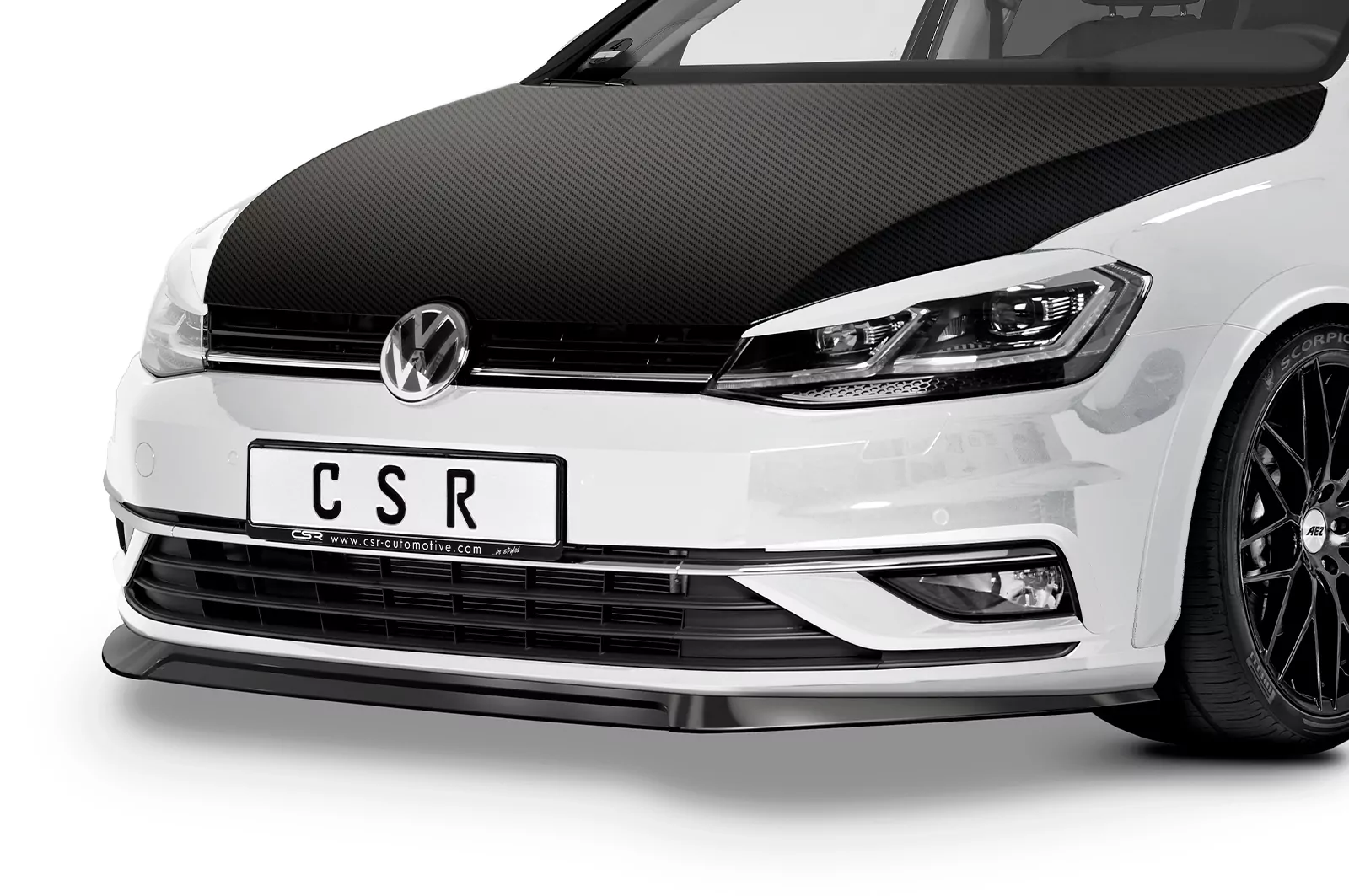 Cup-Spoilerlippe mit ABE für VW Golf 7 CSL324-M Carbon Look (matt)