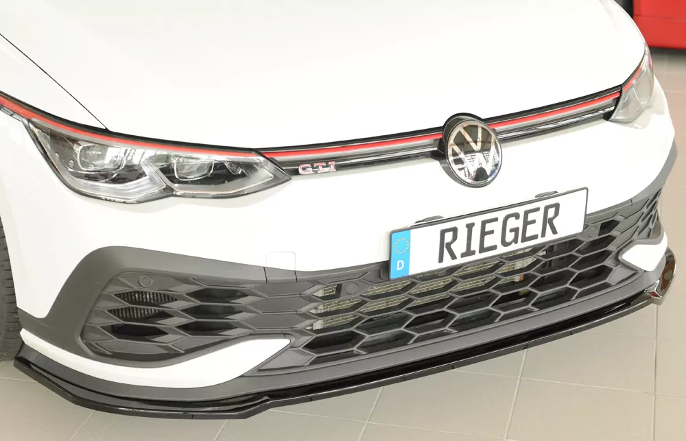 Rieger Spoilerschwert nur für GTI Clubsport glanz schwarz für VW Golf 8 GTI Clubsport 5-tür. 10.20-03.24 (bis Facelift)