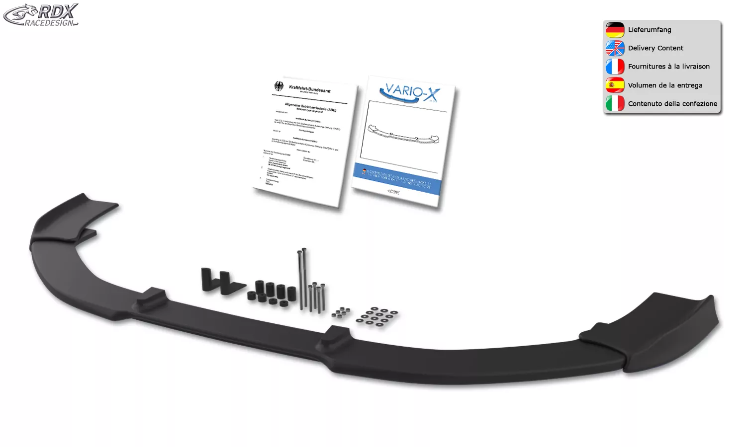 RDX Frontspoiler VARIO-X für FORD Transit MK7 2014-2018 Frontlippe Front Ansatz Vorne Spoilerlippe