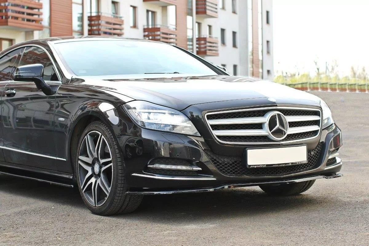Front Ansatz Passend Für V.1 Passend Für Mercedes CLS C218 Schwarz Hochglanz Schwarz Hochglanz