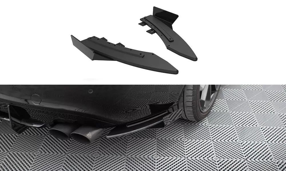 Street Pro Heck Ansatz Flaps Diffusor +Flaps Für Audi S5 / A5 S-Line Coupe / Cabriolet 8T Schwarz Hochglanz