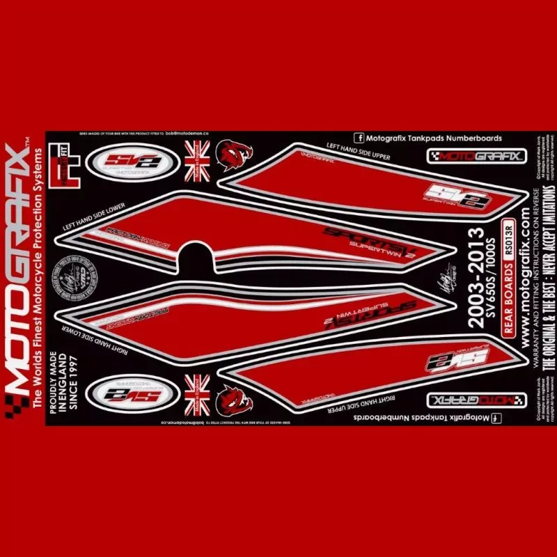 Motografix Steinschlagschutz hinten Suzuki SV 650 / 1000 2003- RS013R