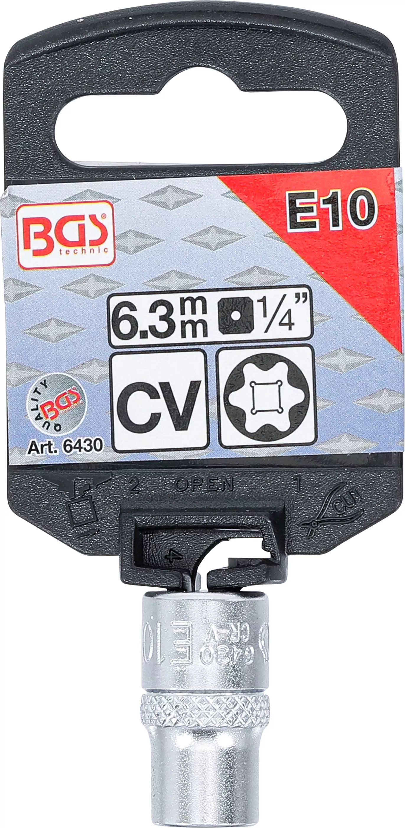 Steckschlüssel-Einsatz E-Profil | Antrieb Innenvierkant 6,3 mm (1/4") | SW E10