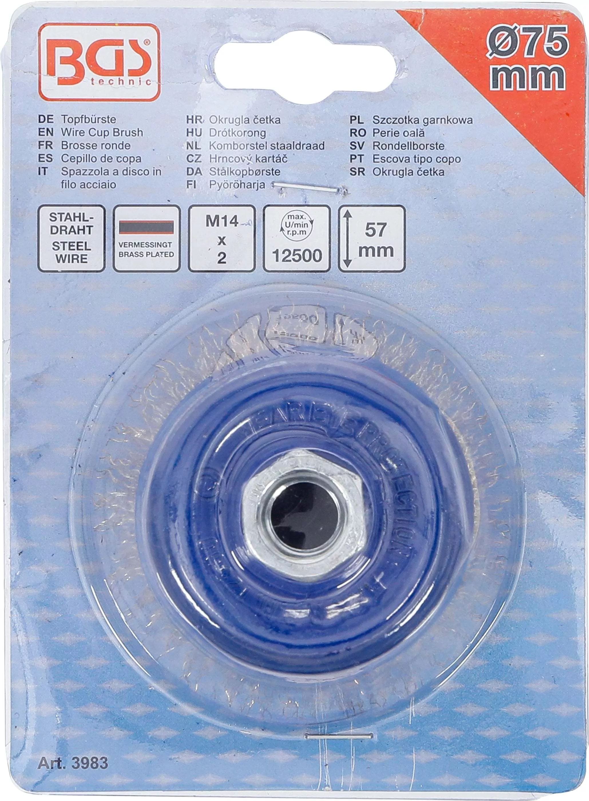 Topfbürste | Aufnahme M14 x 2,0 mm | Ø 75 x 57 mm