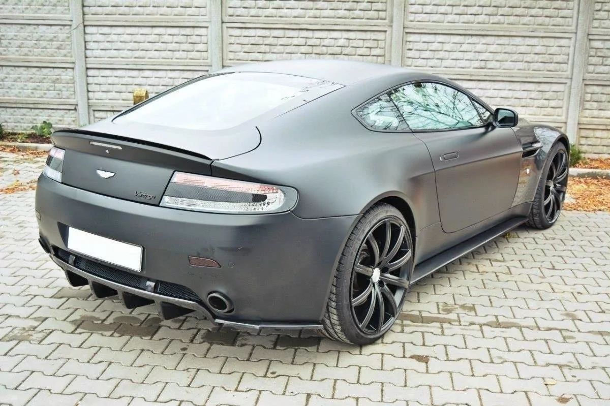 Heck Ansatz Flaps Diffusor Passend Für Diffusor Passend Für ASTON MARTIN V8 VANTAGE Schwarz Hochglanz Schwarz Hochglanz