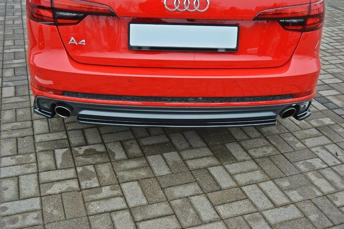 Mittlerer Diffusor Heck Ansatz Passend Für Passend Für Audi A4 B9 S-Line Schwarz Hochglanz Schwarz Hochglanz