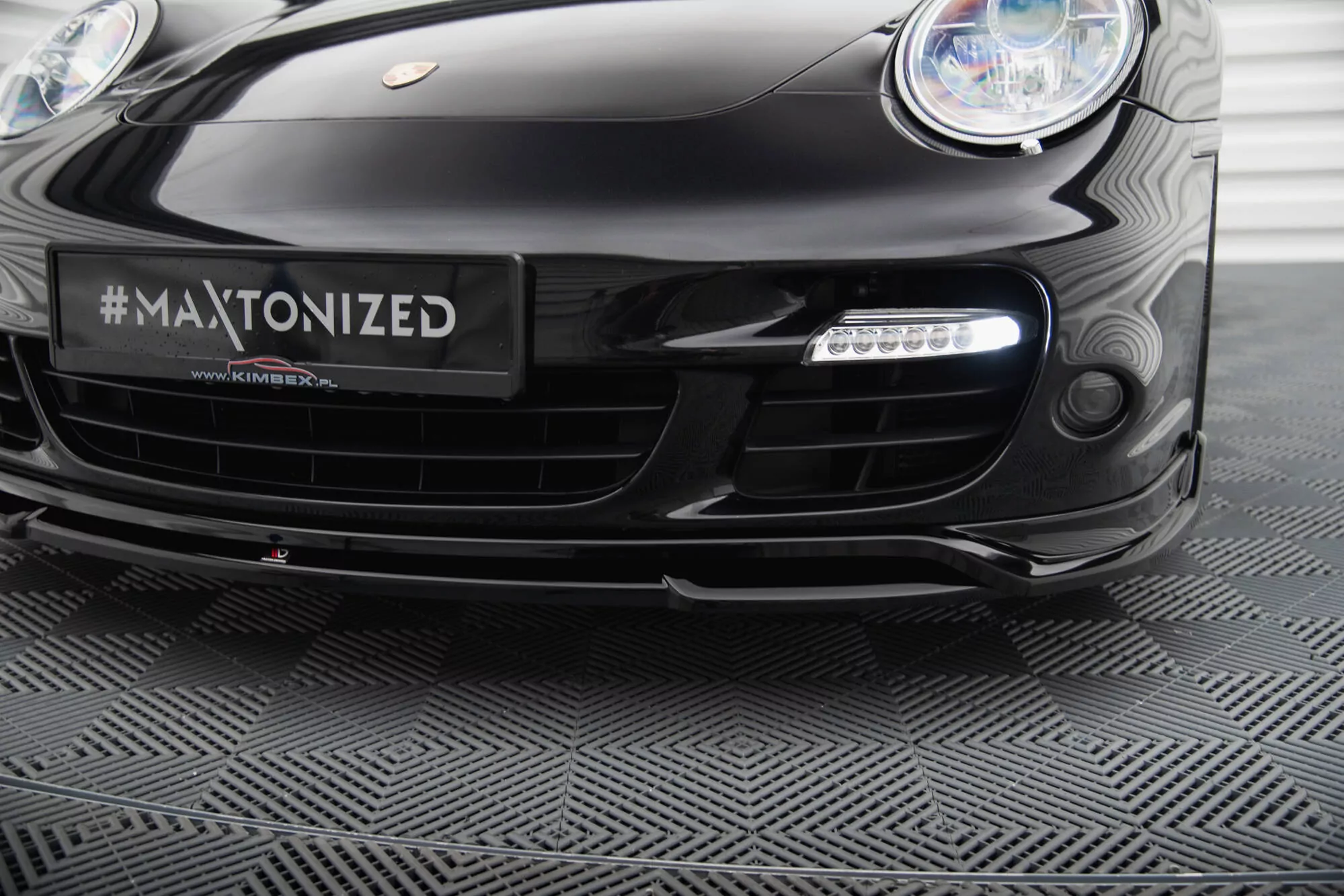 Front Ansatz Für Porsche 911 Turbo 997 Schwarz Hochglanz