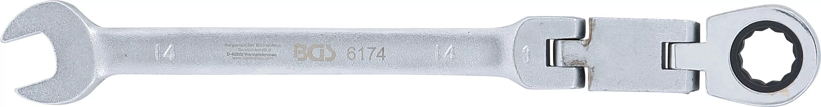 Doppelgelenk-Ratschenring-Maulschlüssel | abwinkelbar | SW 14 mm