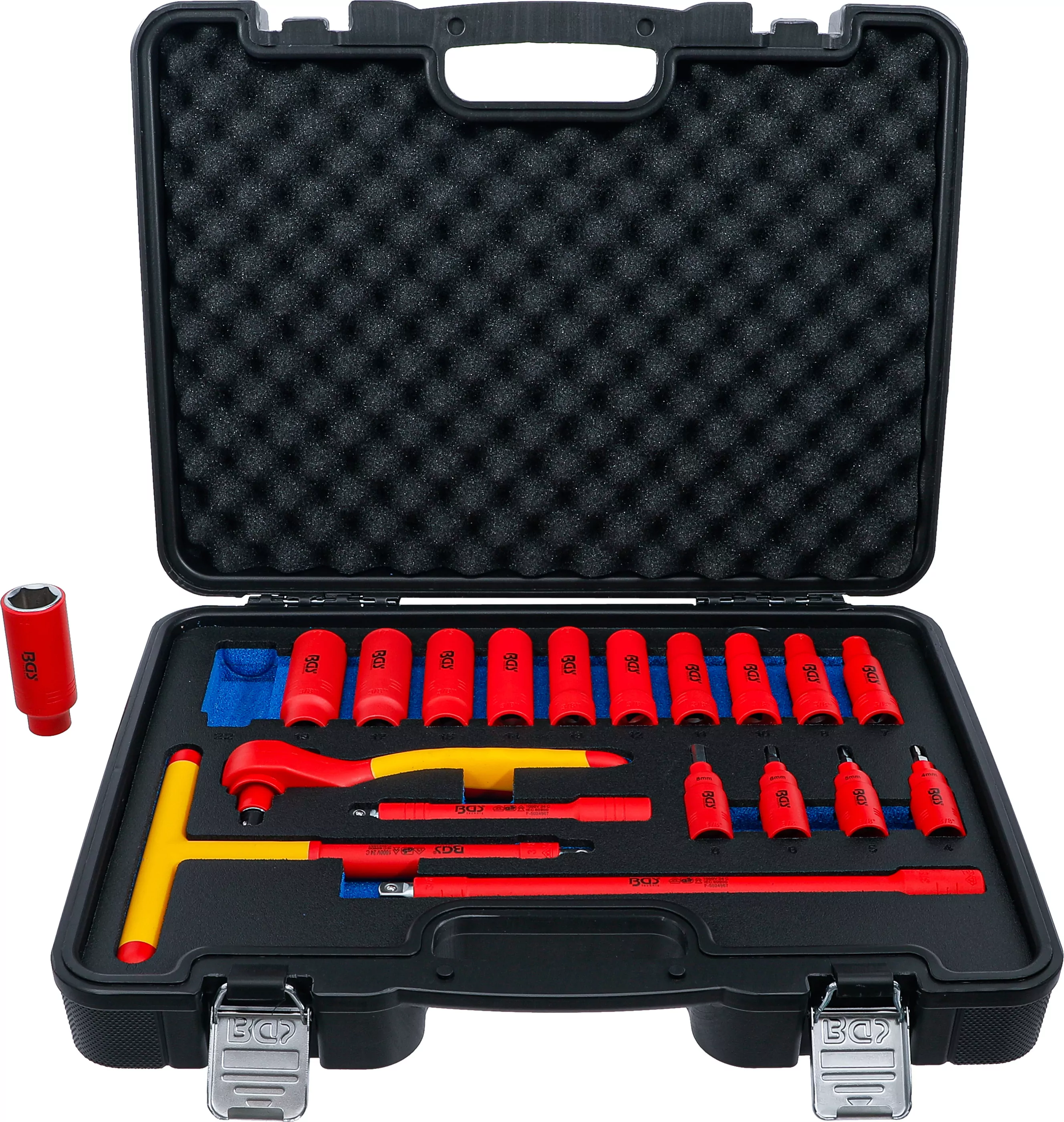 VDE-Steckschlüssel- und Bit-Einsatz-Satz | Antrieb Innenvierkant 10 mm (3/8") | 19-tlg.