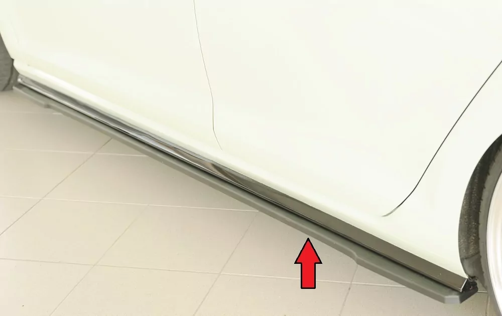 Rieger Seitenschweller links ansatz (ca. 19mm) matt schwarz für VW Golf 7 R-Line 5-tür. 02.17- (ab Facelift)