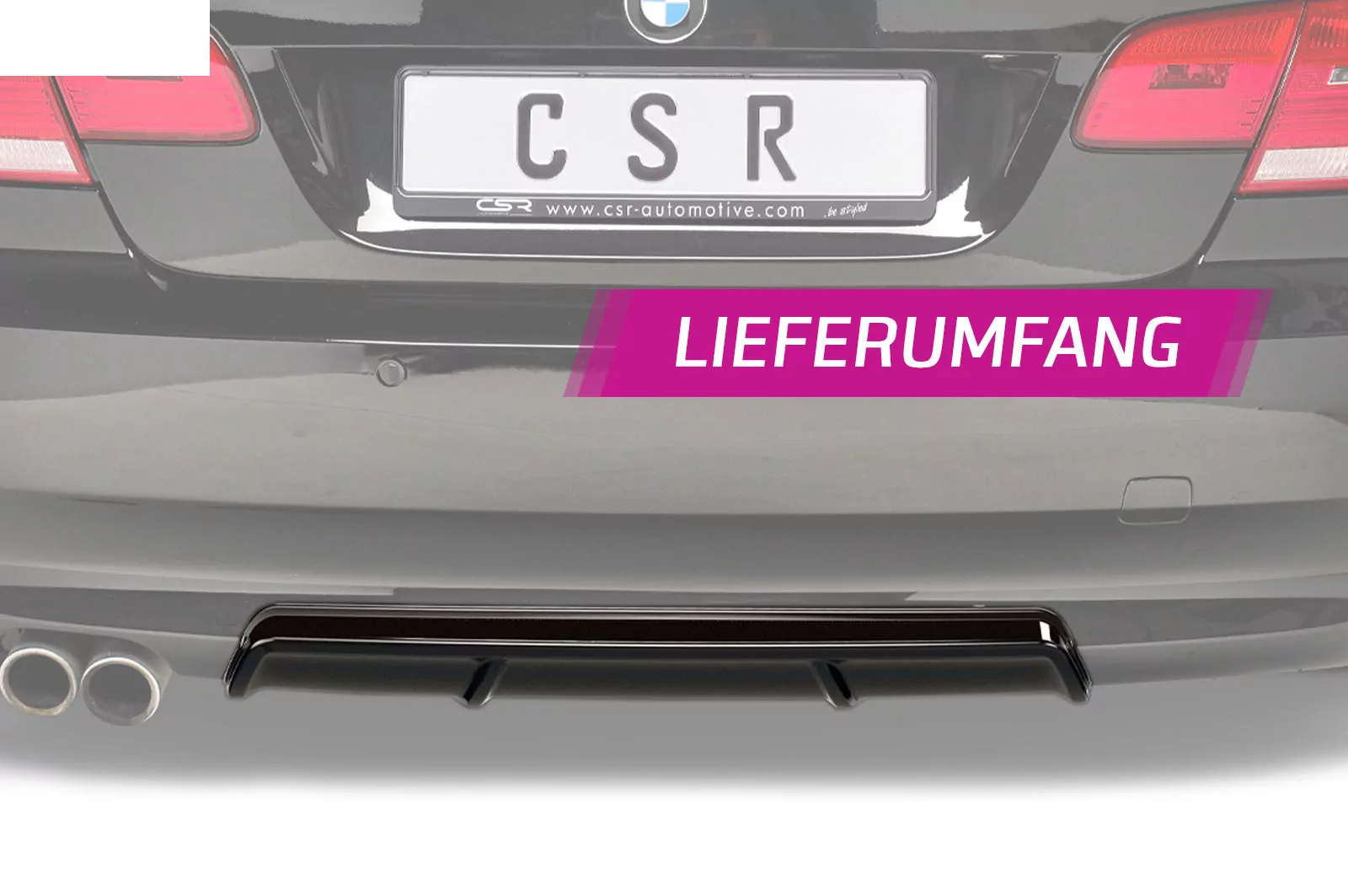 Heckansatz für BMW 3er E92 / E93 Lackierfreundlich (schwarz matt)