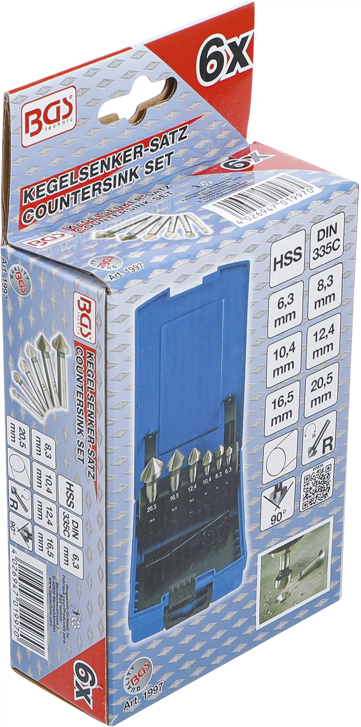 Kegelsenker-Satz | HSS | DIN 335 Form C | 6-tlg.