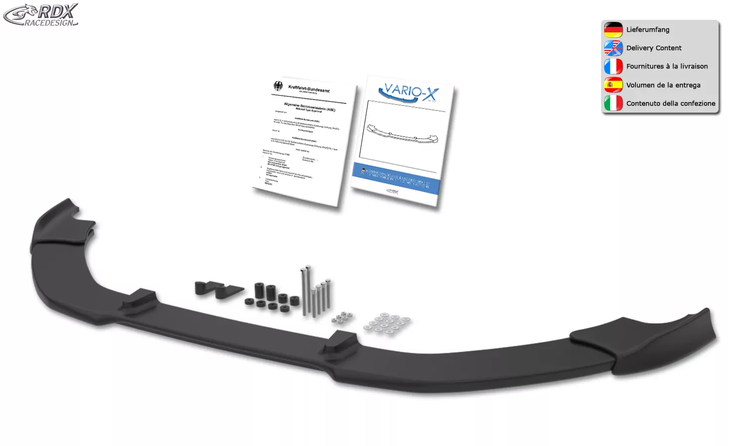 RDX Frontspoiler VARIO-X für SKODA Octavia 3 (5E) RS Frontlippe Front Ansatz Vorne Spoilerlippe