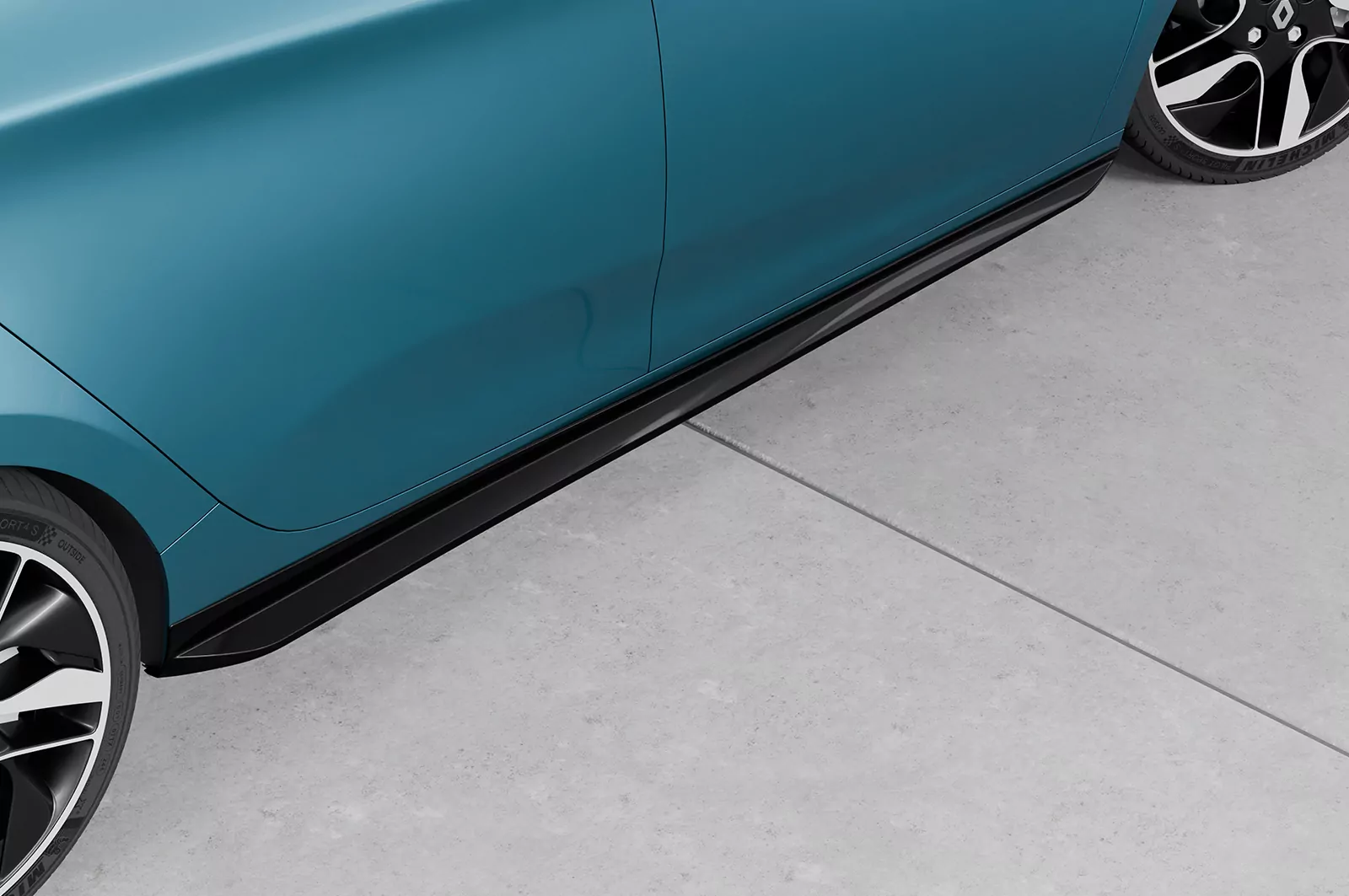 Seitenschweller für Renault Zoe SS561 Schwarz Strukturiert