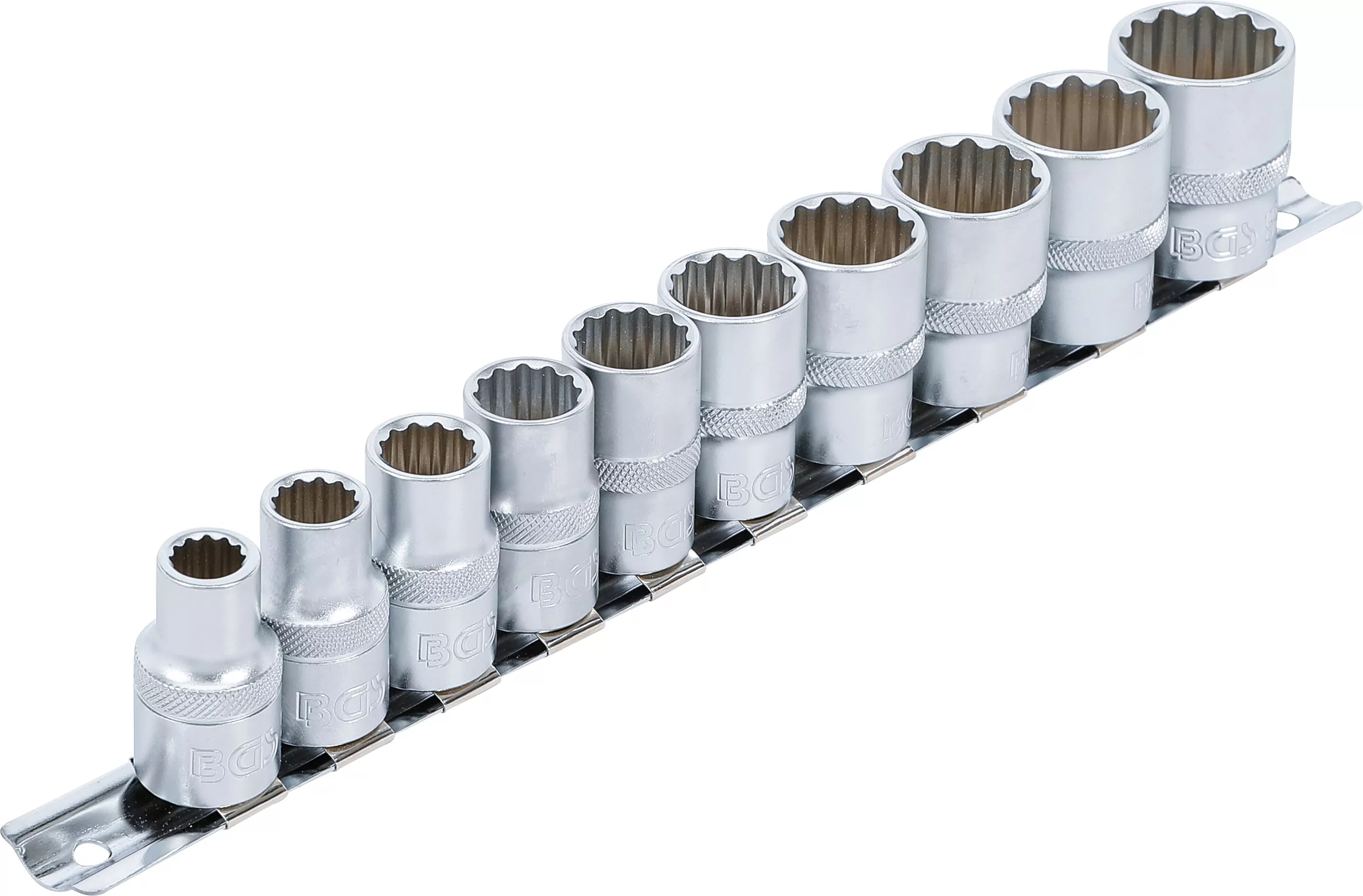 Steckschlüssel-Einsatz-Satz, Zwölfkant | Antrieb Innenvierkant 12,5 mm (1/2") | Zollgrößen | 10-tlg.