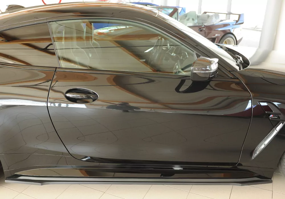 Rieger Seitenschweller rechts ansatz matt schwarz für BMW 4er G83 M4 (G234M) Cabrio 06.21-