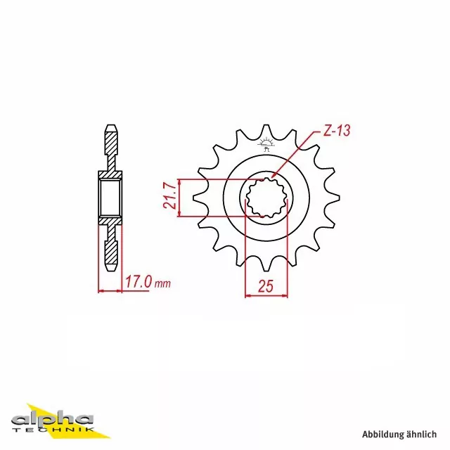 EK-Chain Kettensatz 520 MVXZ-2 für Honda CMX500 Rebell Typ PC56 ab Modelljahr 2017- Farbe Orange