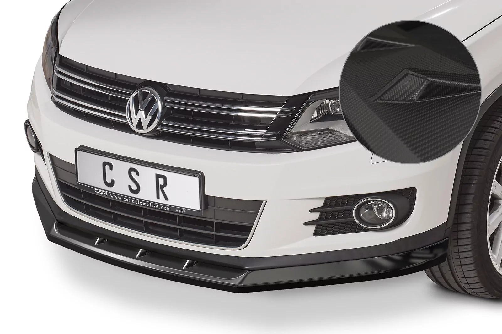 Cup-Spoilerlippe mit ABE für VW Tiguan I CSL397-M Carbon Look (matt)