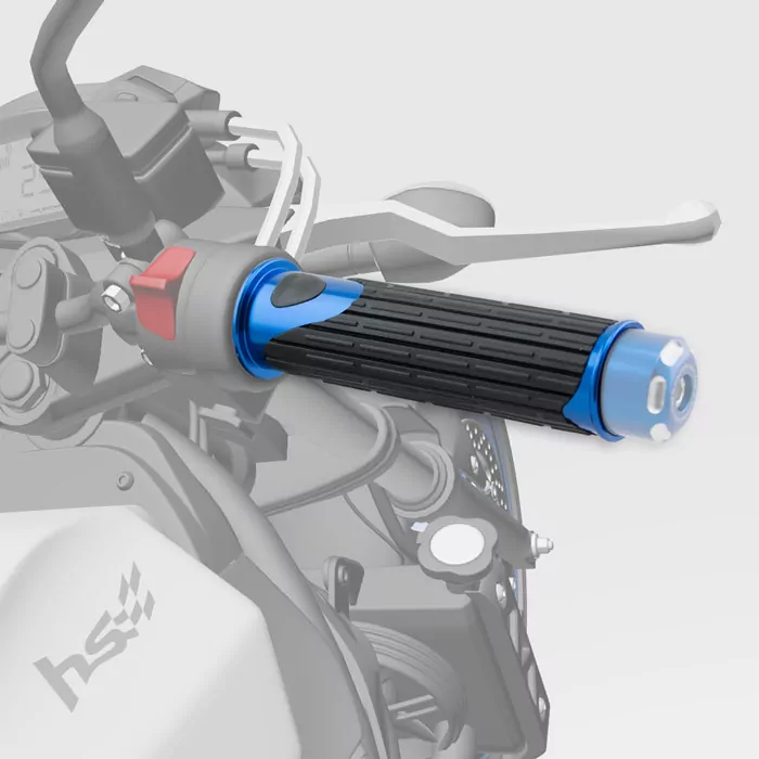 Alu/gummi-griffe | D-version | Blau | 22 Mm | Länge: 125 Mm | Ende Offen