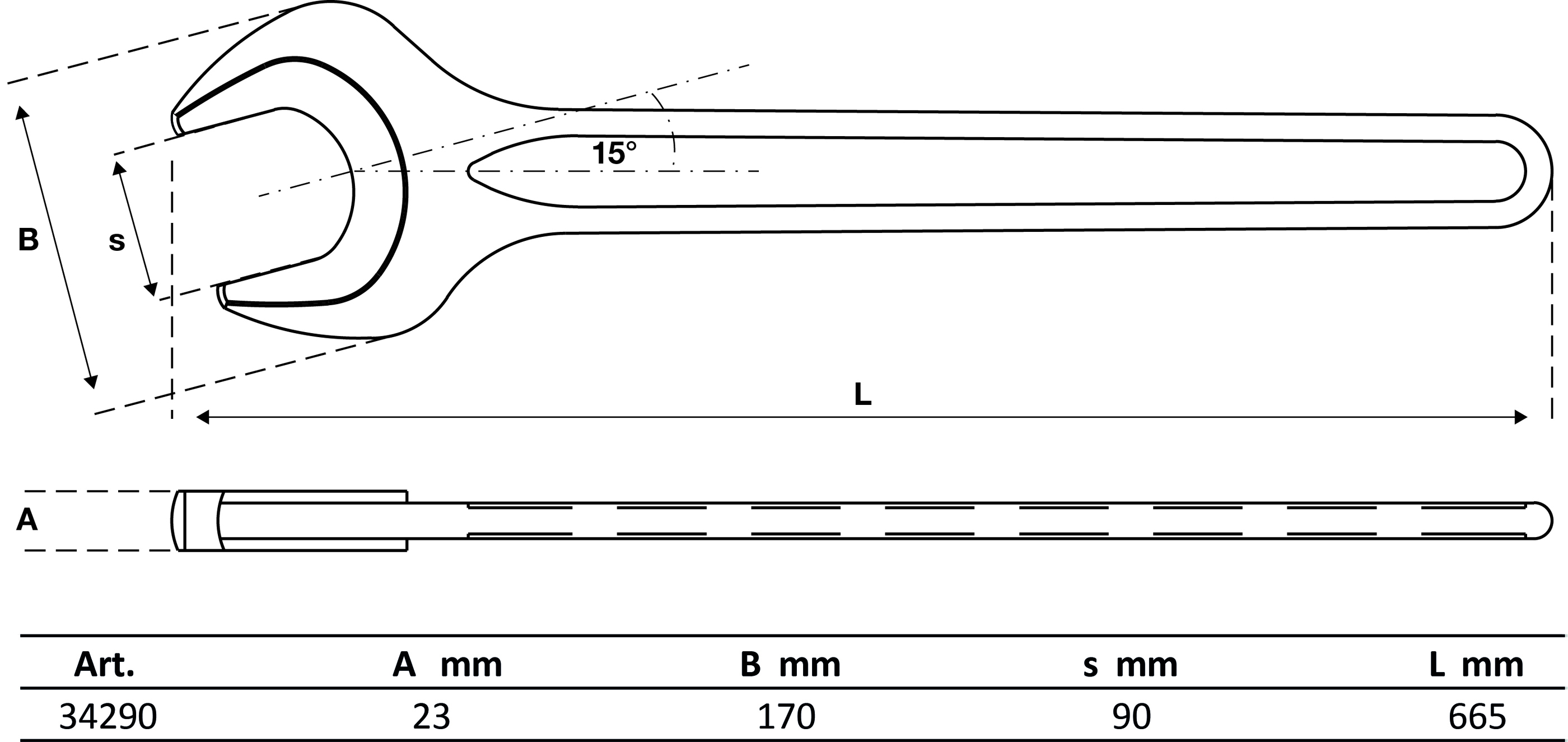 Einmaulschlüssel | DIN 894 | SW 90 mm