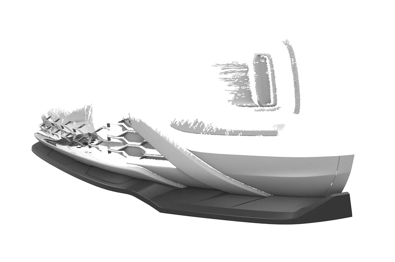 Cup-Spoilerlippe mit ABE für VW T-Roc (A1) Facelift CSL766 Schwarz Strukturiert